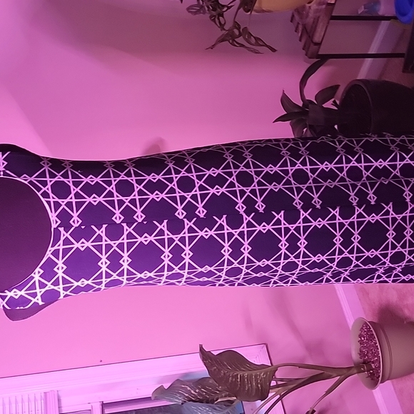 Blue Maxi Dress with White Designs - Picture 6 of 7